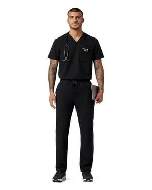 Jaanuu Rhodes 7-Pocket Straight Leg Scrub Pant - Black