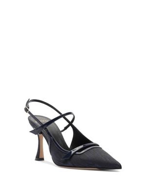 Alexandre Birman Tita Moiré Pointed Toe Slingback Pump - Blue