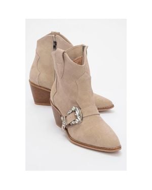 Forever & Always Shoes Any Leather Buckle Boot - Natural