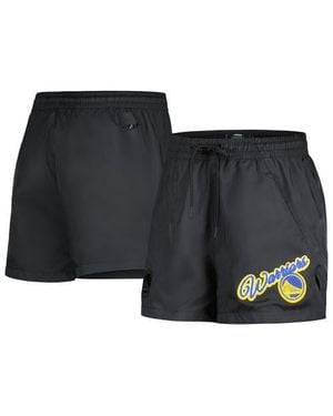 Pro Standard Golden State Warriors Script Woven Shorts - Black