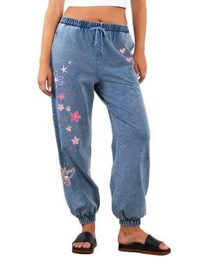 Billy T Full Bloom Embroidered Sweatpants - Blue
