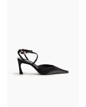 H&M Pointed Satin Court Shoes - Black