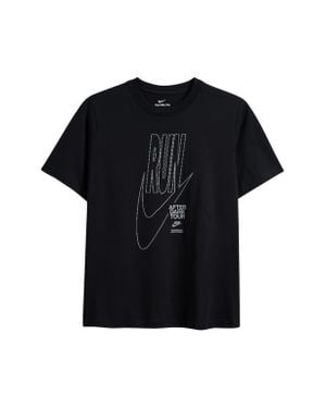 Nike Oversize Short Sleeve Cotton Graphic T-Shirt - Black