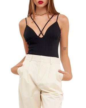 Grey Lab Strappy Stretch Cotton Bodysuit - Blue