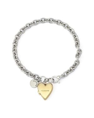 AllSaints Flex Heart Locket Chain Bracelet - Metallic