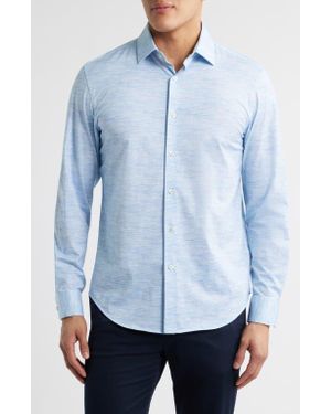 Bugatchi James Ooohcotton Space Dye Button-Up Shirt - Blue
