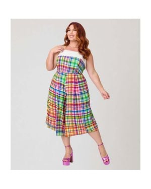 Unique Vintage Plus Size Wide Leg Nancy Romper - Red