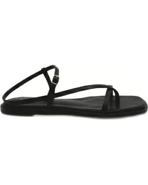 Amie Rafa Maxy Asymmetric T-Strap Sandal - Black