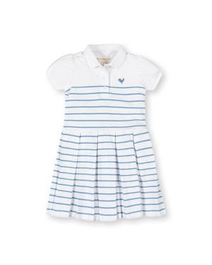 Hope & Henry Kids' Organic Puff Sleeve Pique Polo Dress - Blue