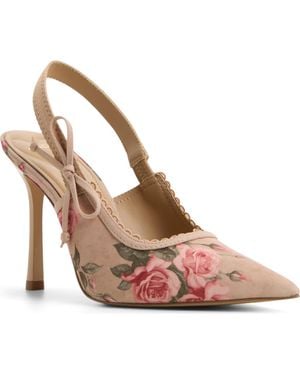 ALDO Hennie Pointed Toe Floral Slingback Pump - Pink
