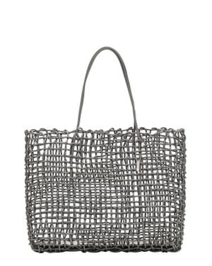 Mango Braided Shopper Tote - Black