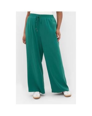 City Chic Leia Wide Leg Pull-On Pants - Green