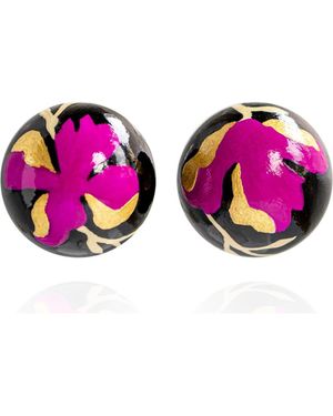 Saule Label Gaia Floral Jumbo Earrings - Pink