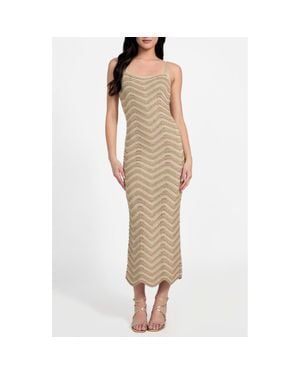 Guess Vera Chevron Knit Dress - Natural