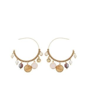 Panacea Mutli Stone Hoop Earrings - Natural