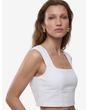 Koton Slim Fit Sleeveless Crop Blouse - White