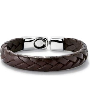 Uno De 50 Braided Leather Clasp Bracelet - Brown