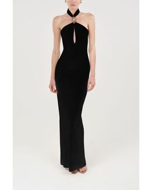 Nocturne Cut-Out Detail Embellished Maxi Dress - Black