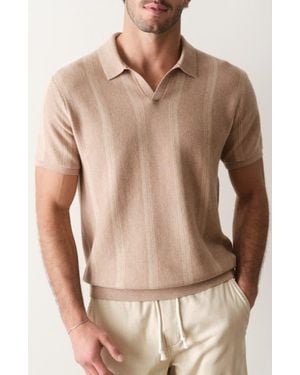Marine Layer Liam Cotton Blend Polo Sweater - Natural