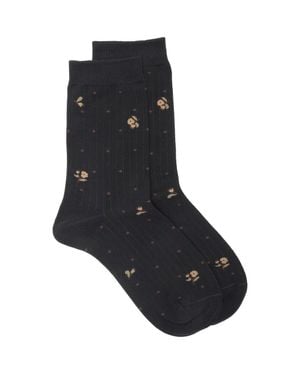 Casa Clara Tawny Cotton Blend Crew Socks - Black