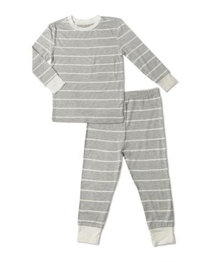 Everly Grey Emerson Fitted Long Sleeve 2-Piece Pajamas - Gray