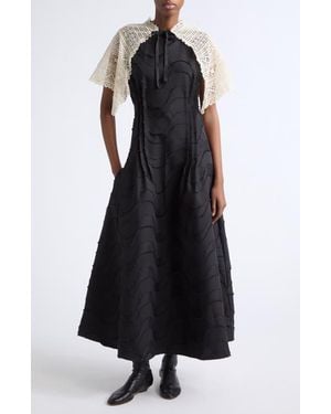 KÚR Removable Lace Collar Sleeveless Maxi Dress - Black