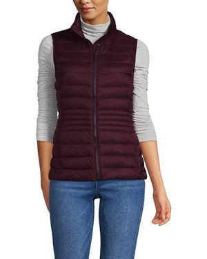 Lands' End Wanderweight Packable Ultralight Down Vest - Red