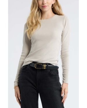 Treasure & Bond Long Sleeve Cotton Blend Rib T-Shirt - Multicolor
