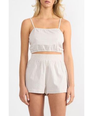Viens Avec Moi Everyday Stripe Cotton Mini Top - White