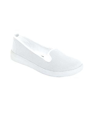 Comfortview The Dottie Cotton Canvas Slip On Sneaker - White