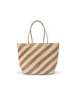 The Artisan & Company Rattan Market Tote-Natural - Metallic