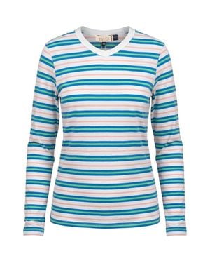 Faves Long Sleeve Ribbed V-Neck Tee - Blue