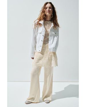 H&M Sleeveless Crochet-Look Dress - White