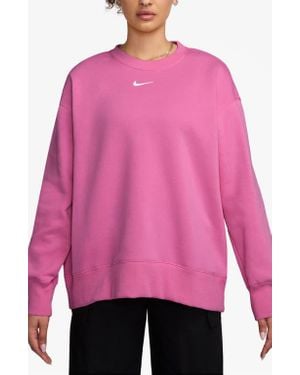 Nike Phoenix Fleece Oversize Crewneck Sweatshirt - Pink