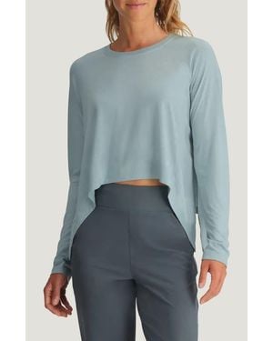 Free Fly Crop Long Sleeve Top - Blue
