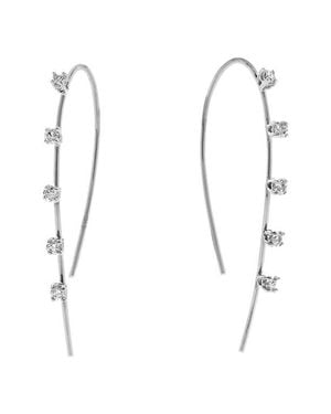 Lana Jewelry Small Hooked On 14K Diamond Hoop Earrings - White