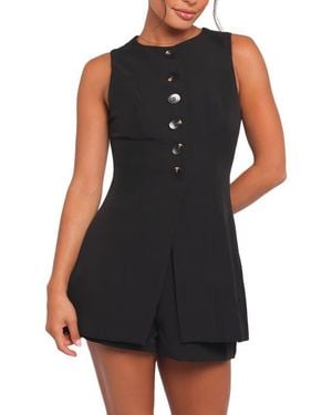 Petal & Pup Amanda Sleeveless Split Front Tunic - Black