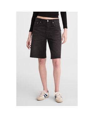 Madewell The Essex Long Baggy Denim Shorts - Black