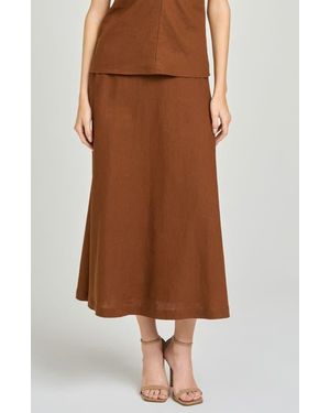 Wayf Capri Midi Skirt - Brown