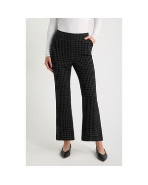 Hue Windowpane Kick Flare Pants - Black