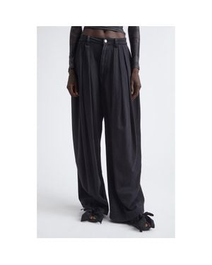 Collina Strada Simone Pleated High Waist Wide Leg Jeans - Blue