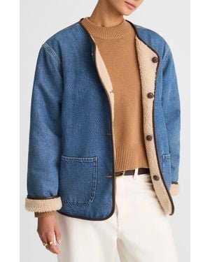 Madewell Denim & Faux Shearling Reversible Jacket - Blue