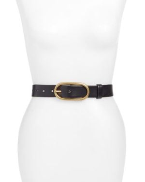 Treasure & Bond Oval Buckle Leather Belt - White