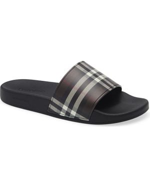 Burberry Furley Check Slide Sandal - Black