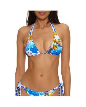 Becca Mykonos Reversible Triangle Bikini Top - Blue