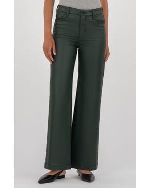 Kut From The Kloth Meg Coated High Waist Wide Leg Jeans - Green