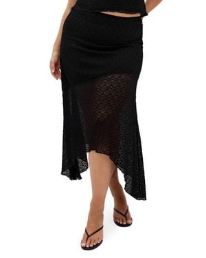 City Chic Brie Lace Maxi Skirt - Black