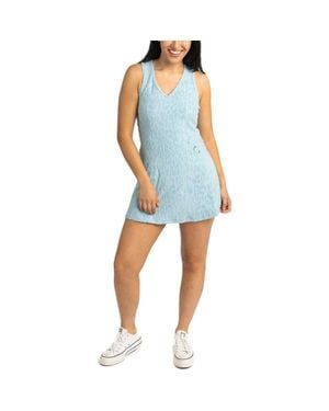 Lusso Chicago Cubs Tess Cheetah V-Neck Racerback Dress - Blue