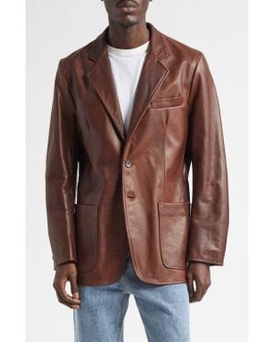 Second Layer Saico Leather Blazer - Brown