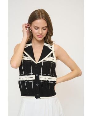 Central Park West Eden Specialty Sitch Sleeveless Vest - Black